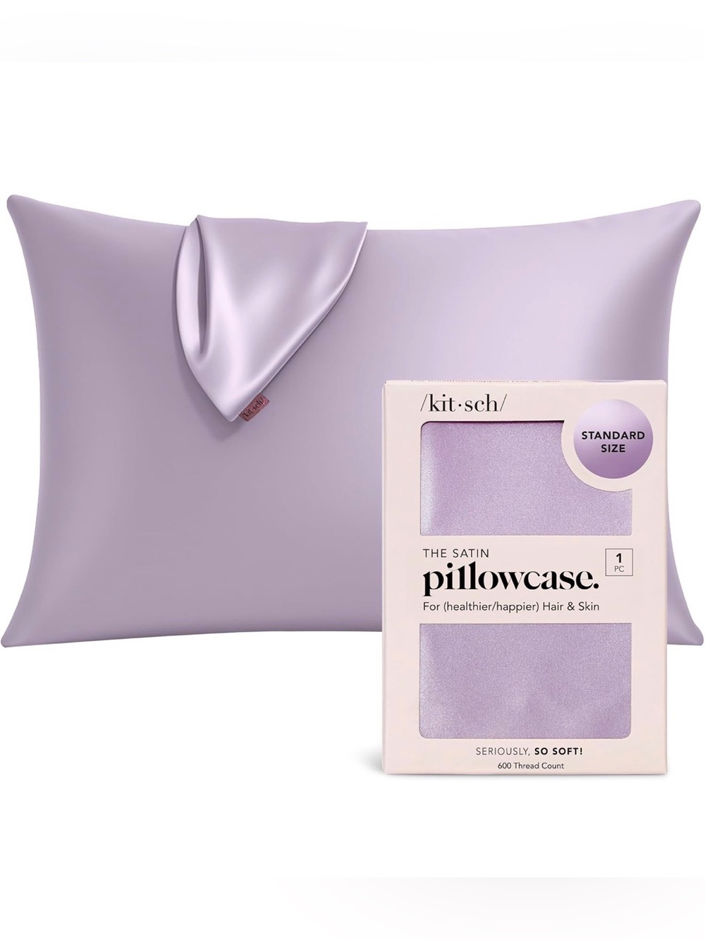 kitsch Satin Pillowcase in Lavender